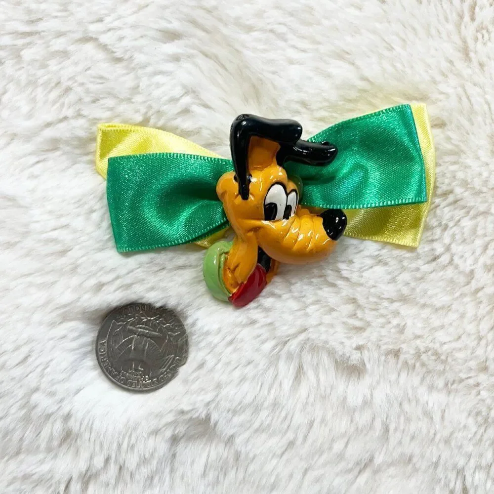 🔮 5/$25 Disney Vintage Hand Painted Pluto Hair Barrette‎